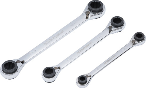 BGS Ratschen-Ringschlüssel-Satz | 4-in-1 | SW 8 x 9 - 18 x 19 mm