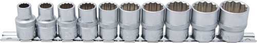 BGS Steckschlüssel-Einsatz-Satz, Zwölfkant | Antrieb Innenvierkant 12,5 mm (1/2