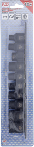 BGS Spezial-Kfz-Steckschlüssel-Einsätze | 3-/5-/6-/10-kant | 10-tlg.