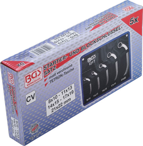 BGS Starter- und Blockschlüssel-Satz | 8 x 10 - 21 x 22 mm | 5-tlg.
