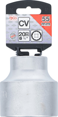 BGS Steckschlüssel-Einsatz Zwölfkant | Antrieb Innenvierkant 20 mm (3/4