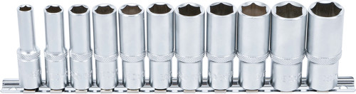 BGS Steckschlüssel-Einsatz-Satz Sechskant, tief | Antrieb Innenvierkant 10 mm (3/8