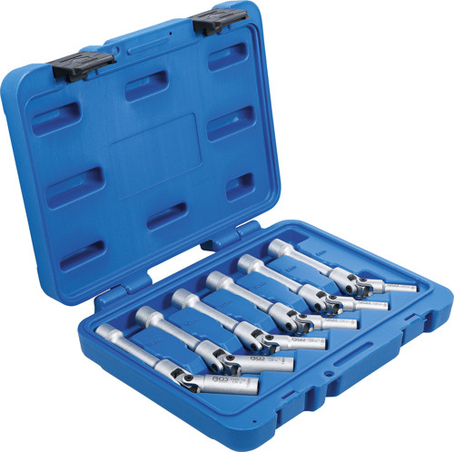 BGS Universal Glühkerzen-Gelenkschlüssel-Satz, Sechskant | Antrieb Innenvierkant 10 mm (3/8