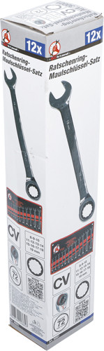BGS Ratschenring-Maulschlüssel-Satz | SW 8 - 19 mm | 12-tlg.