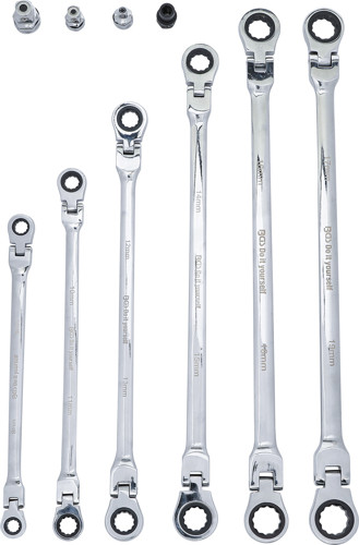 BGS Doppel-Ratschen-Gelenkschlüssel-Satz | SW 8 - 19 mm | 10-tlg.