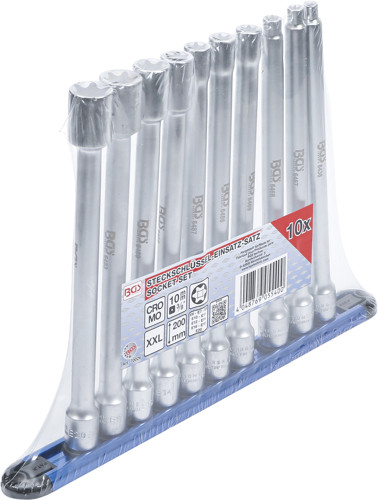 BGS Steckschlüssel-Einsatz-Satz E-Profil | XXL | Antrieb Innenvierkant 10 mm (3/8