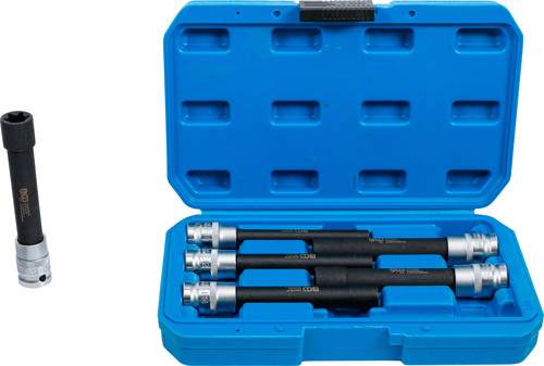 BGS Steckschlüssel-Einsatz-Satz E-Profil, extra lang | Antrieb Innenvierkant 12,5 mm (1/2
