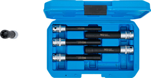 BGS Steckschlüssel-Einsatz-Satz E-Profil, extra lang | Antrieb Innenvierkant 12,5 mm (1/2