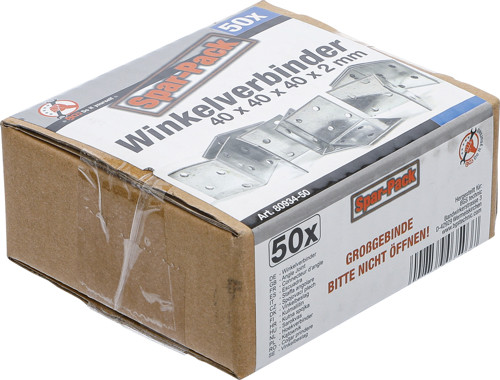 BGS Winkelverbinder | 40 x 40 x 40 x 2 mm | Spar-Pack | 50 Stück