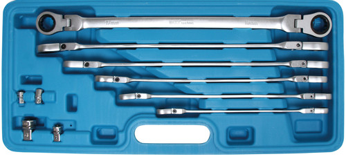 BGS Doppel-Ratschen-Gelenkschlüssel-Satz | SW 8 - 19 mm | 10-tlg.