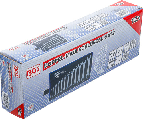 BGS Doppel-Maulschlüssel-Satz | SW 6 x 7 - 30 x 32 mm | 12-tlg.