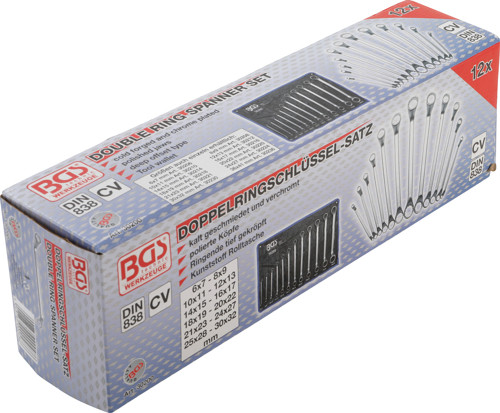 BGS Doppel-Ringschlüssel-Satz | gekröpft | SW 6 - 32 mm | 12-tlg.