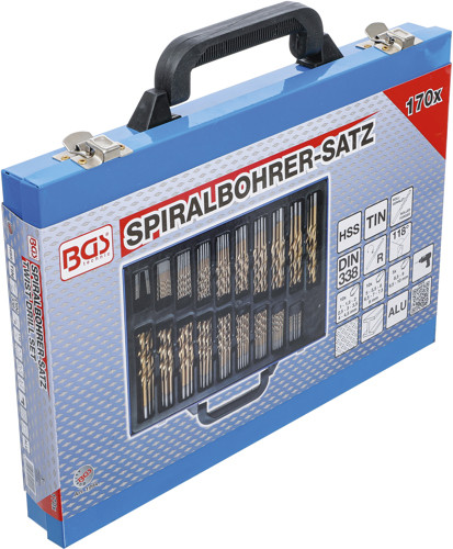 BGS Spiralbohrer-Satz | HSS | titan-nitriert | 1 - 10 mm | 170-tlg.