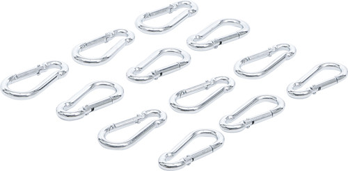 BGS Karabinerhaken-Sortiment | 50 x 5 mm | 12-tlg.