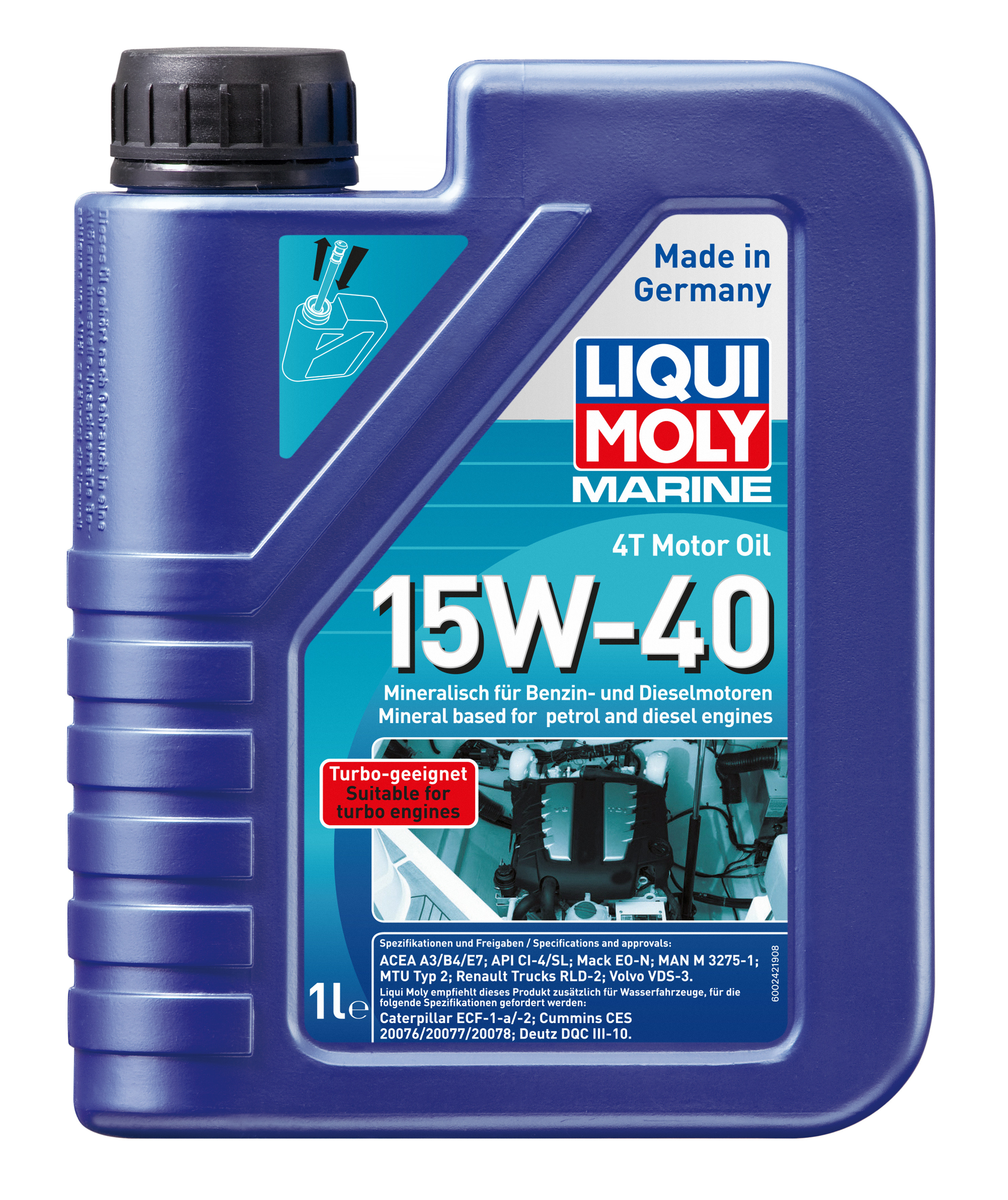 Liqui Moly 25015 Marine 4T Motor Oil 15W-40 1l