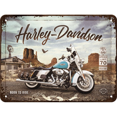 Harley-Davidson - Born to Ride - Metallschild 15x20 cm