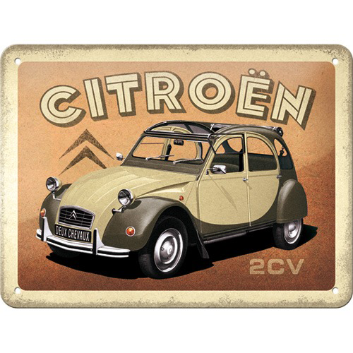 Citroen 2CV - Metallschild 15x20 cm