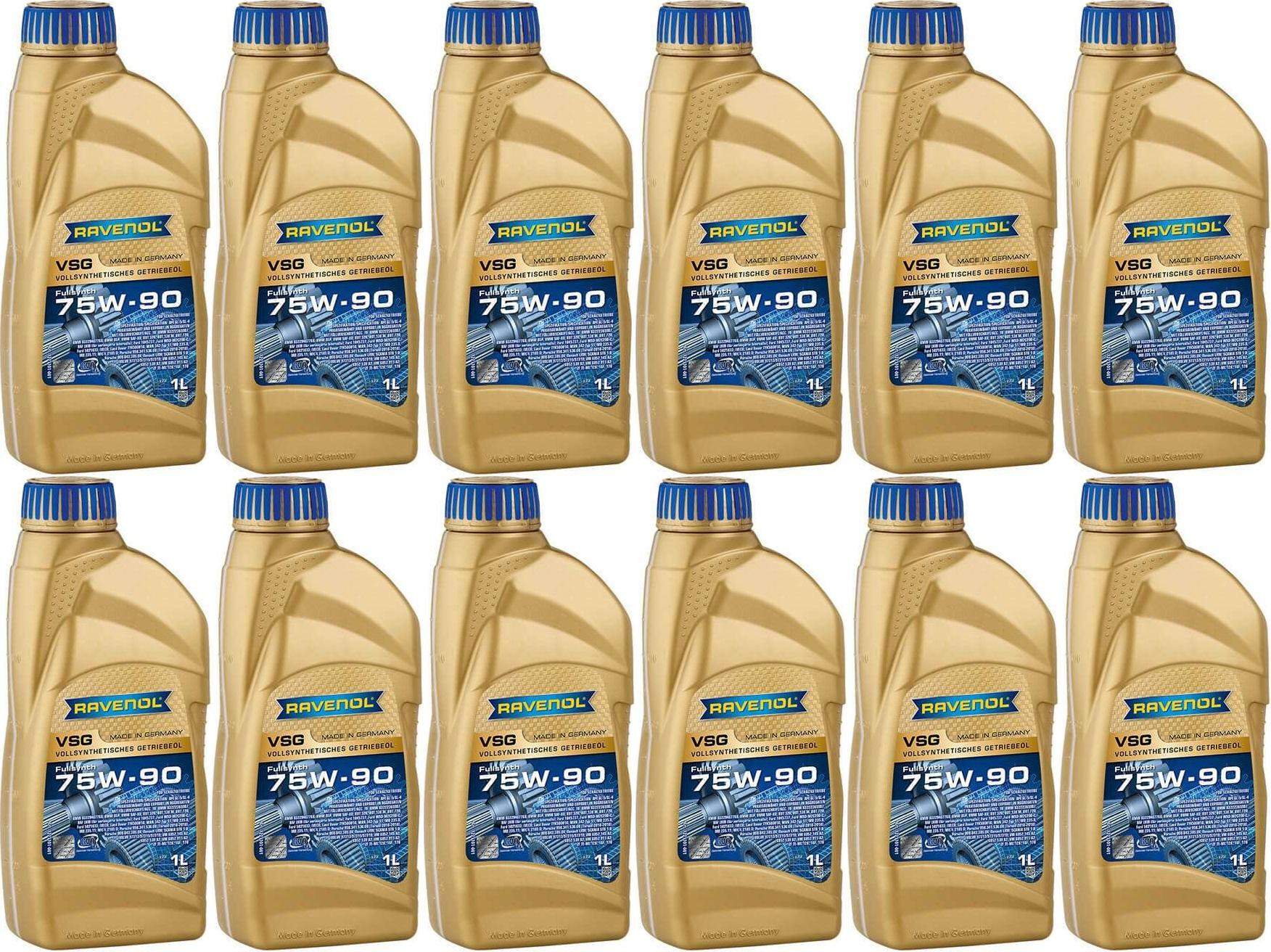 RAVENOL VSG SAE 75W-90 Vollsynth. API GL-4/GL-5 1 Liter 12x 1l = 12 Liter