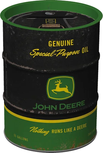 John Deere - Oil black - Spardose im Ölfass Design