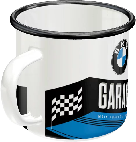 BMW Garage  Emaille Tasse Kaffeetasse