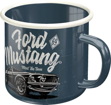 Ford Mustang  The Boss  Emaille Tasse Kaffeetasse