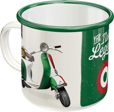 Vespa  Italian Legend  Emaille Tasse Kaffeetasse