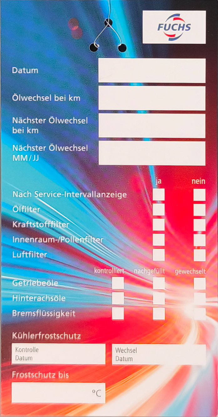 Fuchs Ölzettel Anhänger 1Stk.