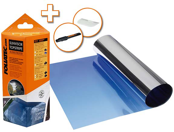 Foliatec Sunvisor Reflex Blendstreifen, blau, 20 x 150 cm