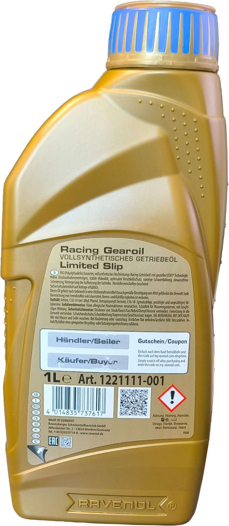 Ravenol Racing Gearoil Fullsynth Limited Slip 1 Liter Flasche