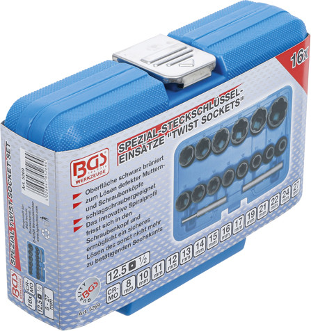 BGS Spiral-Profil-Steckschlüssel-Satz / Schraubenausdreher | Antrieb Innenvierkant 12,5 mm (1/2