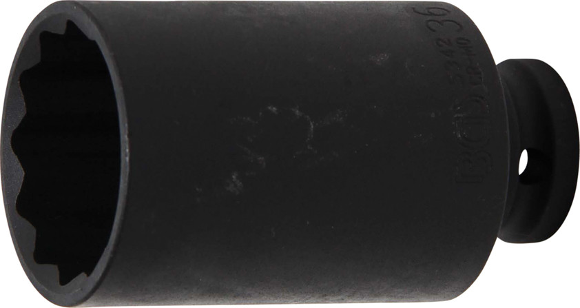 BGS Kraft-Steckschlüssel-Einsatz Zwölfkant | Antrieb Innenvierkant 12,5 mm (1/2