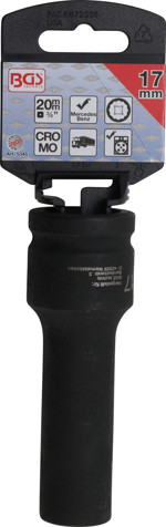 BGS Kraft-Steckschlüssel-Einsatz Zwölfkant, tief | Antrieb Innenvierkant 20 mm (3/4