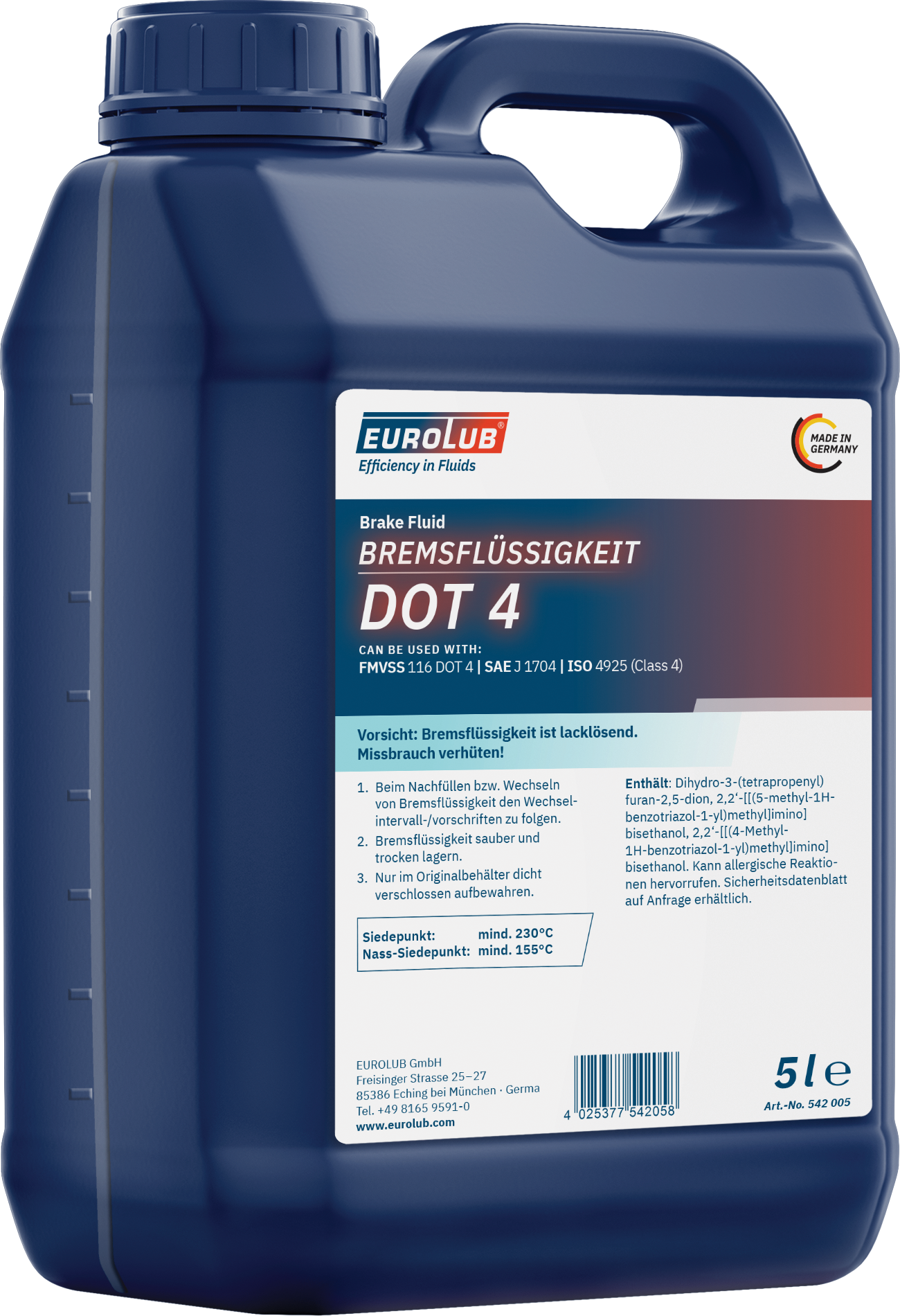 Eurolub Bremsflüssigkeit DOT 4 5l