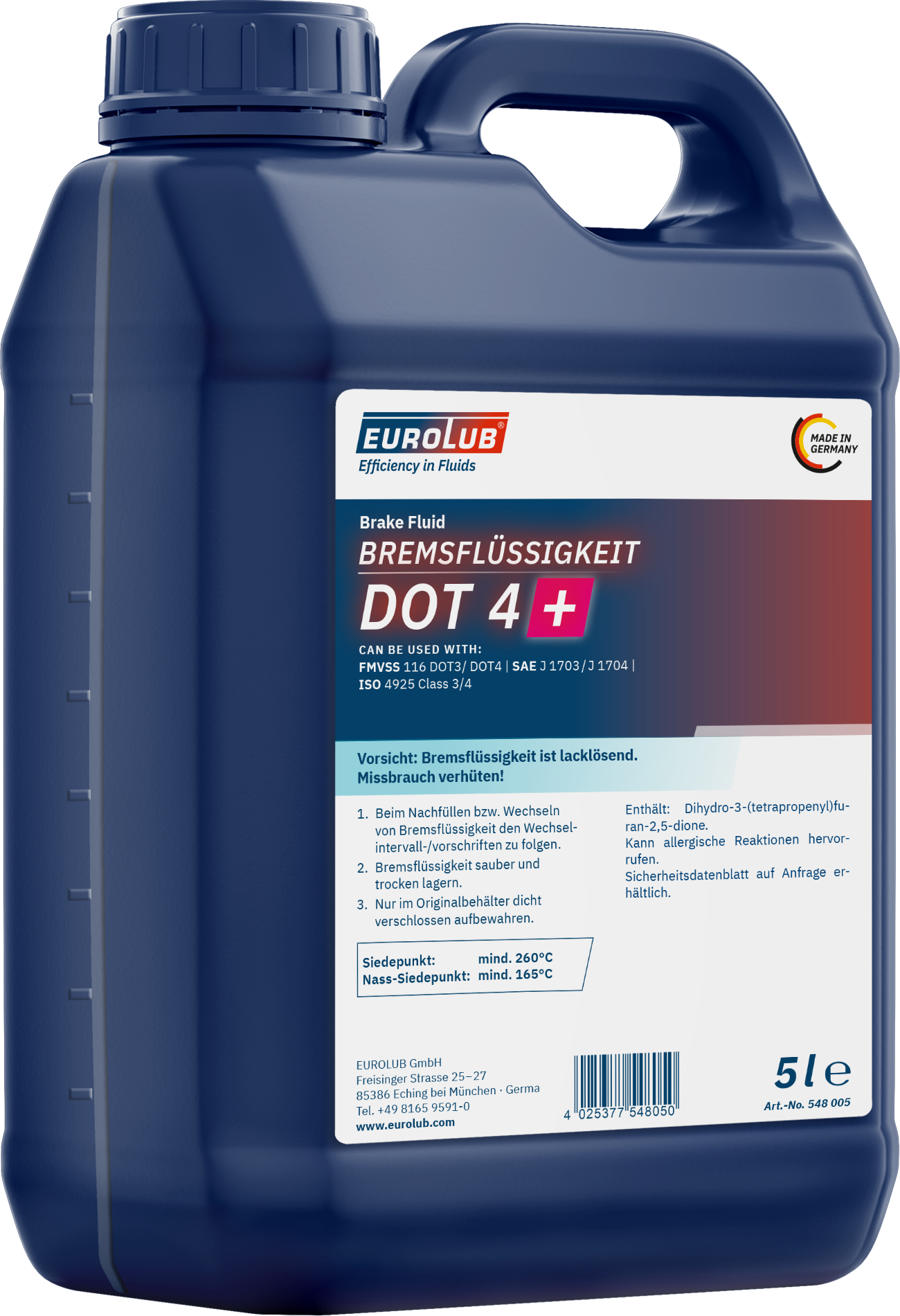EUROLUB Bremsflüssigkeit DOT4+ 5l Kanister