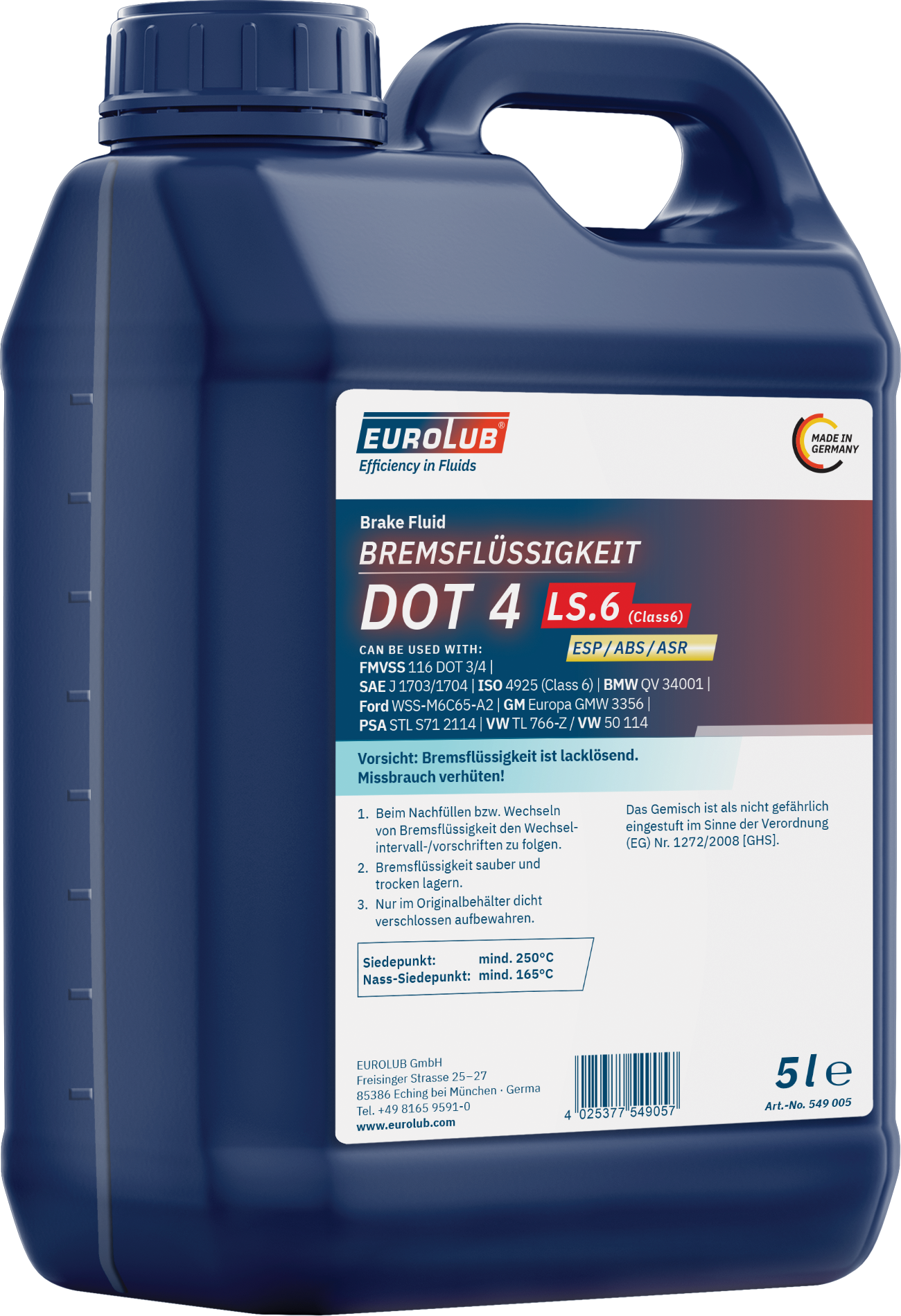Eurolub Bremsflüssigkeit DOT4 LS.6 (CLASS6) 5l