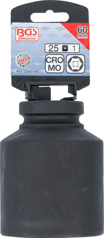 BGS Kraft-Steckschlüssel-Einsatz Sechskant, tief | Antrieb Innenvierkant 25 mm (1