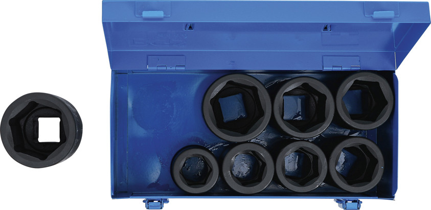BGS Kraft-Steckschlüssel-Einsatz-Satz Sechskant, tief | Antrieb Innenvierkant 25 mm (1