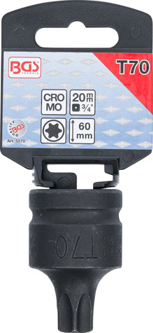 BGS Kraft-Bit-Einsatz | Antrieb Innenvierkant 20 mm (3/4