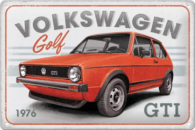 VW Golf GTI - Metallschild 20x30 cm