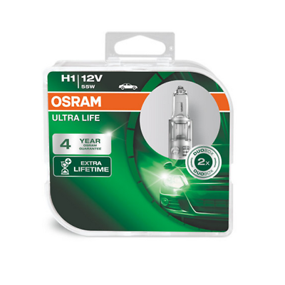 Osram Ultra Life Glühlampe H1 P14.5s 12V 55W 3200K Doppelpack