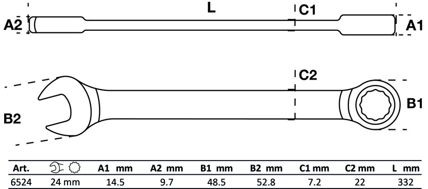 BGS Ratschenring-Maulschlüssel | SW 24 mm