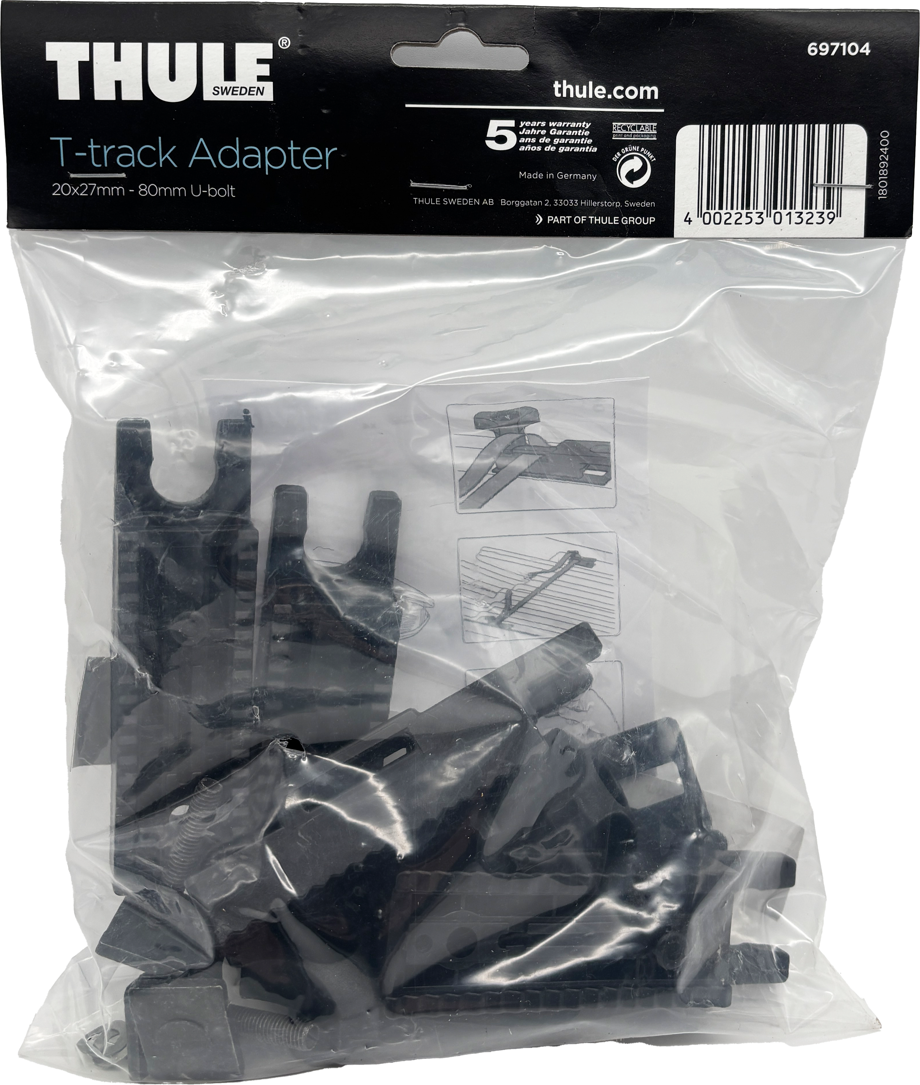 Thule 697104 Box T-Adapter 20x27mm für 80mm U-Bügel