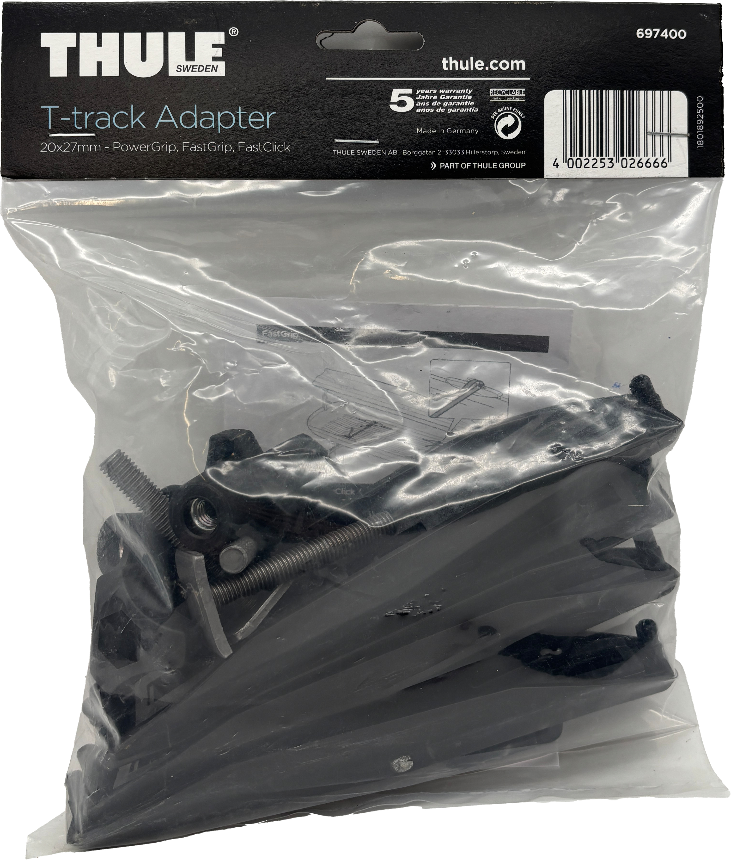 Thule 697400 T-Nut Adaptersatz (20x20mm) für Power-Grip & Fast-Grip