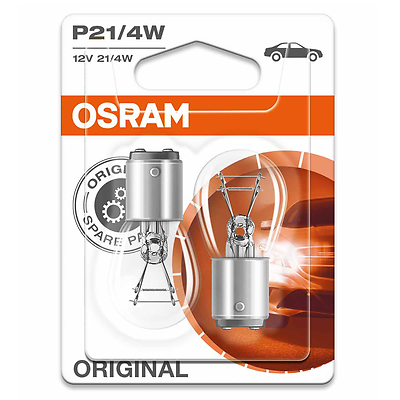 Osram Lampe mit Metallsockel Glühlampe P21/4W BAZ15d 12V 21W/4W Doppelpack