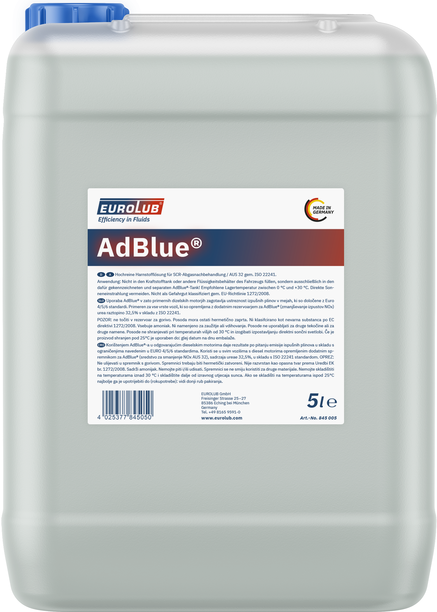 EUROLUB AdBlue Harnstofflösung 5l Kanne mit Ausgießer