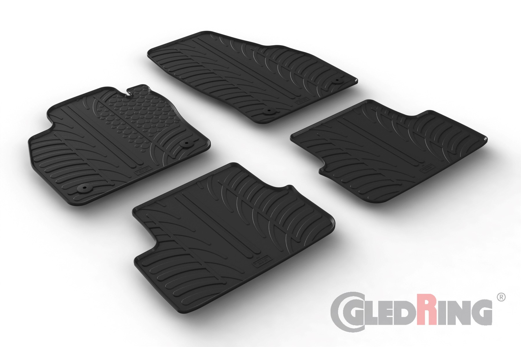 Original Gledring Passform Fußmatten Gummimatten 4 Tlg.+Fixing - AUDI A1 12.2018->