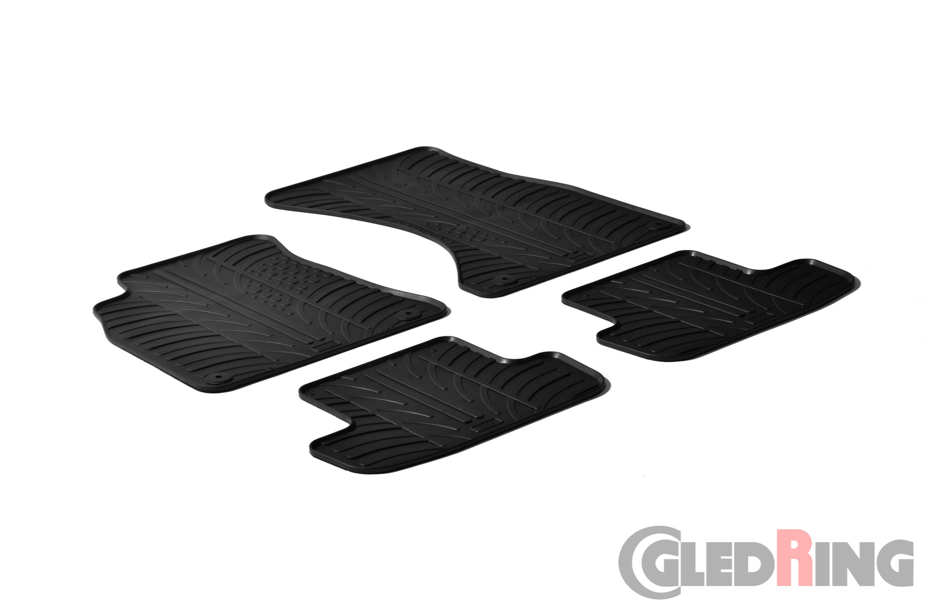 Original Gledring Passform Fußmatten Gummimatten 4 Tlg.+Fixing - AUDI A4 2007-10.2015