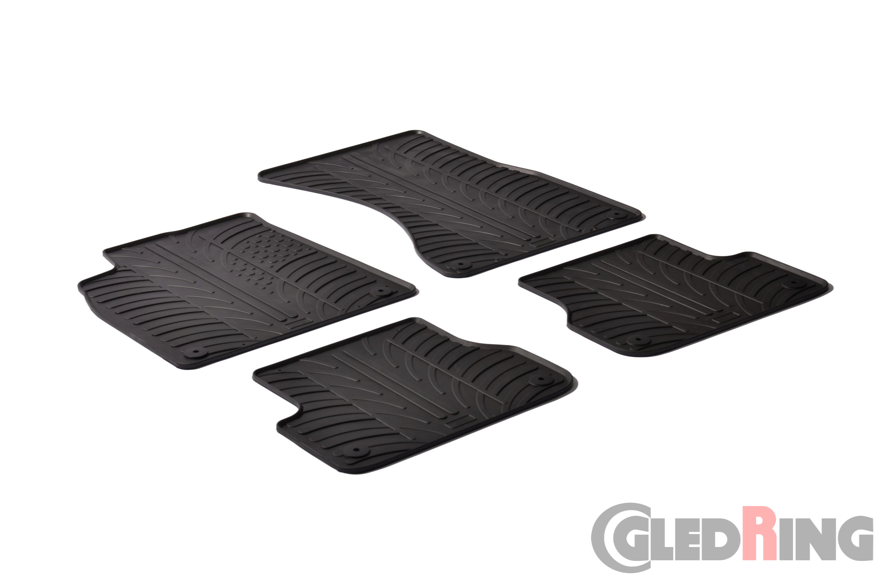 Original Gledring Passform Fußmatten Gummimatten 4 Tlg.+Fixing - AUDI A6 (4G) 2011-04.2018