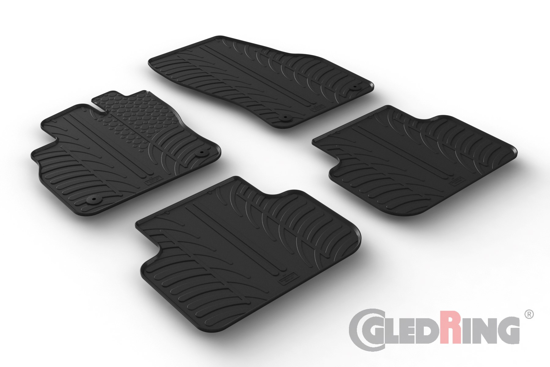 Original Gledring Passform Fußmatten Gummimatten 4 Tlg.+Fixing - AUDI Q3 01.2019->