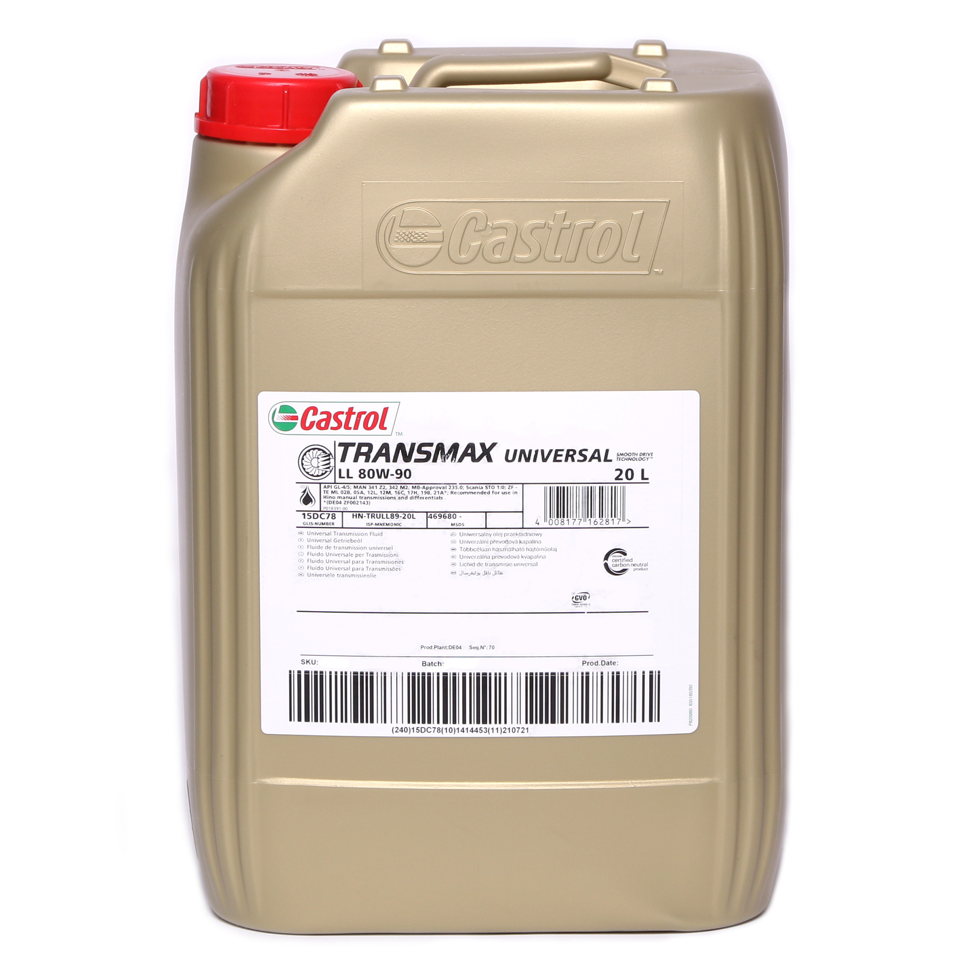 Castrol Transmax Universal LL 80W-90 20 Liter Kanister